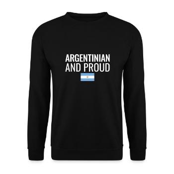 Drapeau argentin et fier de l’Argentine - Sweat-shirt Unisexe - noir - Devant - Alina (178cm) & Michal (187cm)