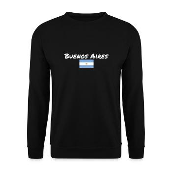 Buenos Aires Argentinien Argentinische Flagge - Unisex Pullover - Schwarz - Vorne - Alina (178cm) & Michal (187cm)