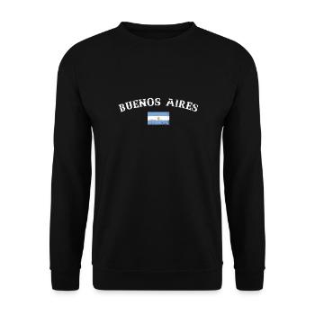 Buenos Aires Vintage Argentine drapeau - Sweat-shirt Unisexe - noir - Devant - Alina (178cm) & Michal (187cm)