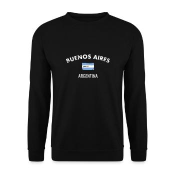 Buenos Aires Vintage Argentinien Flagge - Unisex Pullover - Schwarz - Vorne - Alina (178cm) & Michal (187cm)