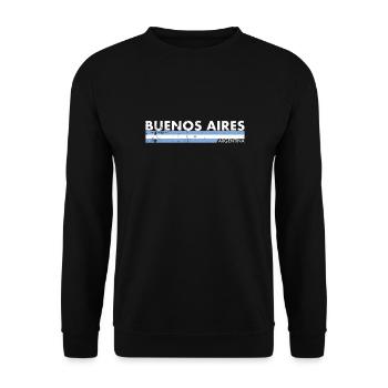 Buenos Aires Vintage Argentine drapeau - Sweat-shirt Unisexe - noir - Devant - Alina (178cm) & Michal (187cm)