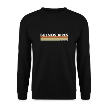 Buenos Aires Retro Argentinien Argentinische - Unisex Pullover - Schwarz - Vorne - Alina (178cm) & Michal (187cm)