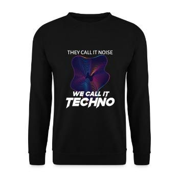 SIE NENNEN ES LÄRM Wir nennen es Techno - Unisex Pullover - Schwarz - Vorne - Alina (178cm) & Michal (187cm)
