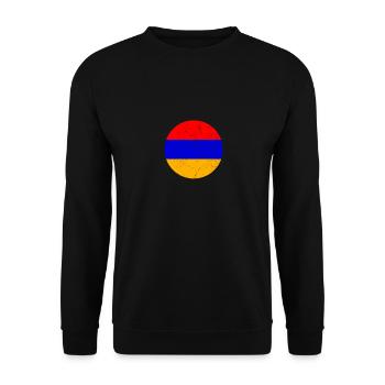 Armenien Vintage Armenische Flagge Armenier - Unisex Pullover - Schwarz - Vorne - Alina (178cm) & Michal (187cm)