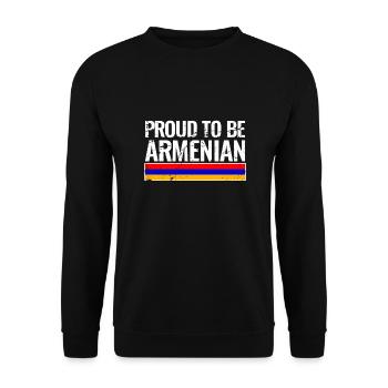 Proud To Be Armenian Vintage Armenian Flag - Unisex Sweatshirt - black - Front - Alina (178cm) & Michal (187cm)