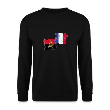 Flag of Angola France Angolan - Unisex Sweatshirt - black - Front - Alina (178cm) & Michal (187cm)