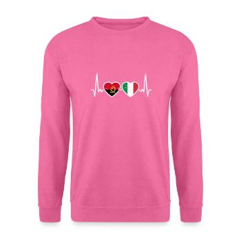 Angola Italie Vintage Heartbeat drapeau angolais - Sweat-shirt Unisexe - rose - Devant