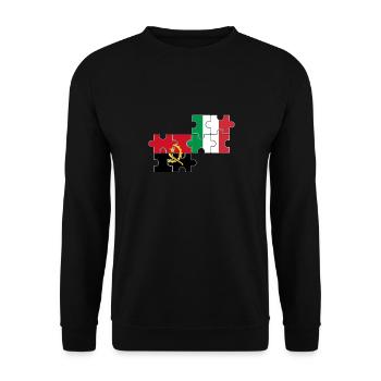 Flag of Angola Italy Angolan - Unisex Sweatshirt - black - Front - Alina (178cm) & Michal (187cm)