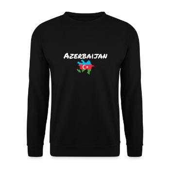 Azerbaijan Karte Aserbaidschan Flagge - Unisex Pullover - Schwarz - Vorne - Alina (178cm) & Michal (187cm)
