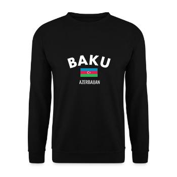 Bakou Azerbaïdjan Drapeau de l’Azerbaïdjan - Sweat-shirt Unisexe - noir - Devant - Alina (178cm) & Michal (187cm)