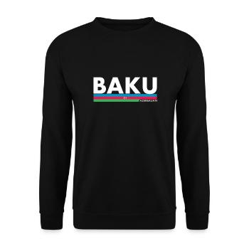 Bakou Azerbaïdjan Drapeau de l’Azerbaïdjan - Sweat-shirt Unisexe - noir - Devant - Alina (178cm) & Michal (187cm)