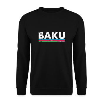 Baku Vintage Azerbaijan Azerbaijan Flag - Unisex Sweatshirt - black - Front - Alina (178cm) & Michal (187cm)
