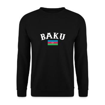 Bakou Azerbaïdjan Drapeau de l’Azerbaïdjan - Sweat-shirt Unisexe - noir - Devant - Alina (178cm) & Michal (187cm)