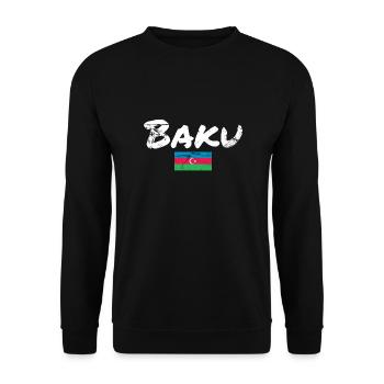 Baku Vintage Azerbaijan Azerbaijan Flag - Unisex Sweatshirt - black - Front - Alina (178cm) & Michal (187cm)