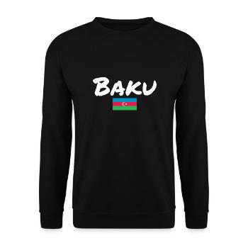Bakou Azerbaïdjan Drapeau de l’Azerbaïdjan - Sweat-shirt Unisexe - noir - Devant - Alina (178cm) & Michal (187cm)