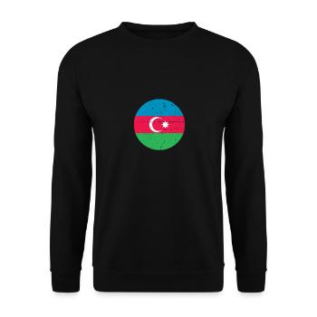 Aserbaidschan Vintage Aserbaidschanische Flagge - Unisex Pullover - Schwarz - Vorne - Alina (178cm) & Michal (187cm)