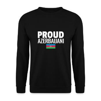 Proud Azerbaijani Azerbaijan Flag - Unisex Sweatshirt - black - Front - Alina (178cm) & Michal (187cm)