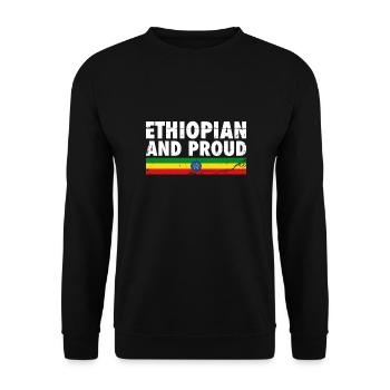 Ethiopian And Proud Vintage Ethiopia Flag - Unisex Sweatshirt - black - Front - Alina (178cm) & Michal (187cm)
