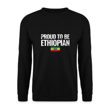 Proud To Be Ethiopian Vintage Ethiopian Flag - Unisex Sweatshirt - black - Front - Alina (178cm) & Michal (187cm)