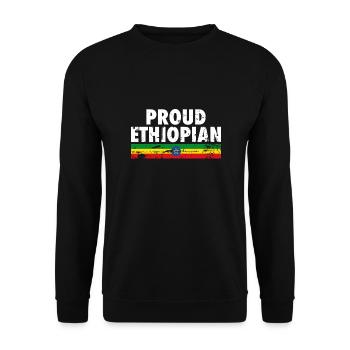 Proud Ethiopian Vintage Ethiopia Flag - Unisex Sweatshirt - black - Front - Alina (178cm) & Michal (187cm)