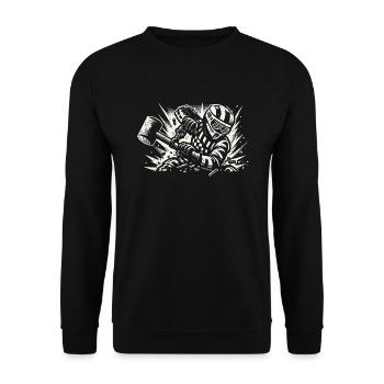 Cool Demolition Derby Season Gift - Unisex Sweatshirt - black - Front - Alina (178cm) & Michal (187cm)