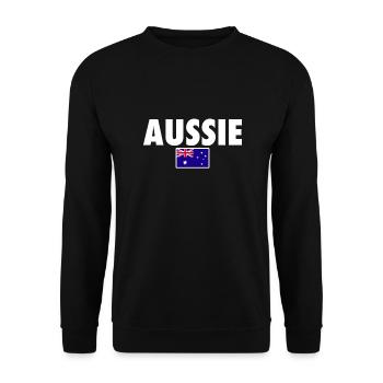 Aussie Australien Australische Flagge Australier - Unisex Pullover - Schwarz - Vorne - Alina (178cm) & Michal (187cm)