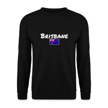 Brisbane Australia Australien Australische Flagge - Unisex Pullover - Schwarz - Vorne - Alina (178cm) & Michal (187cm)
