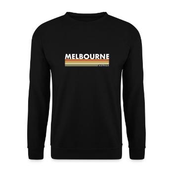 Melbourne Australie Rétro Australie Australienne - Sweat-shirt Unisexe - noir - Devant - Alina (178cm) & Michal (187cm)
