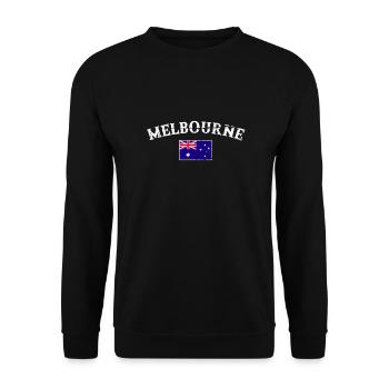 Melbourne Australie Australie Vintage drapeau - Sweat-shirt Unisexe - noir - Devant - Alina (178cm) & Michal (187cm)
