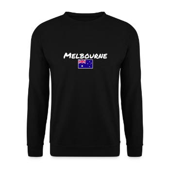 Melbourne Australia Australien Australische Flagge - Unisex Pullover - Schwarz - Vorne - Alina (178cm) & Michal (187cm)