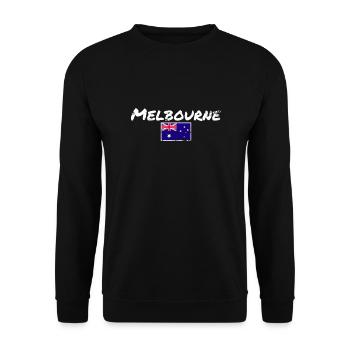 Melbourne Australie Vintage drapeau australien - Sweat-shirt Unisexe - noir - Devant - Alina (178cm) & Michal (187cm)