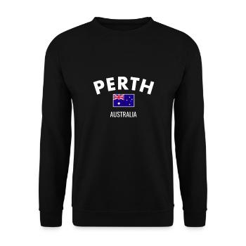 Perth Australia Australien Australische Flagge - Unisex Pullover - Schwarz - Vorne - Alina (178cm) & Michal (187cm)