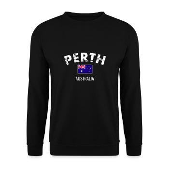 Perth Australia Australia Vintage Flag - Unisex Sweatshirt - black - Front - Alina (178cm) & Michal (187cm)