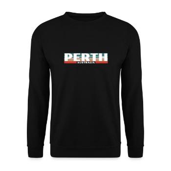 Perth Australia Retro Australia Australian - Unisex Sweatshirt - black - Front - Alina (178cm) & Michal (187cm)