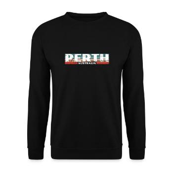 Perth Australia Retro Vintage Australian - Unisex Sweatshirt - black - Front - Alina (178cm) & Michal (187cm)