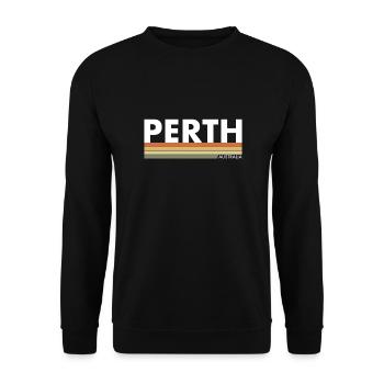 Perth Australia Retro Australien Australische - Unisex Pullover - Schwarz - Vorne - Alina (178cm) & Michal (187cm)