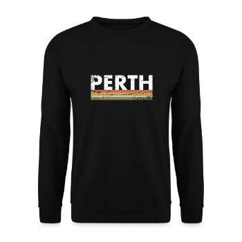 Perth Australia Retro Australien Vintage - Unisex Sweatshirt - black - Front - Alina (178cm) & Michal (187cm)