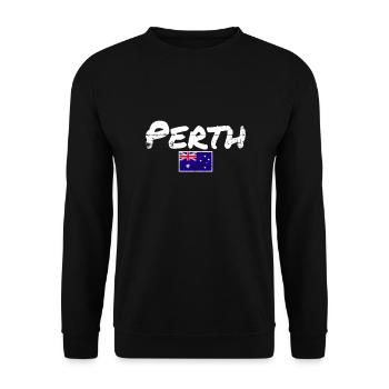 Perth Australia Vintage Australian Flag - Unisex Sweatshirt - black - Front - Alina (178cm) & Michal (187cm)