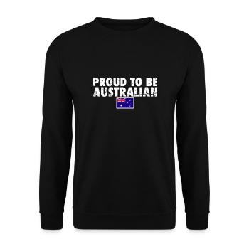 Proud To Be Australian Vintage Australisch Flagge - Unisex Pullover - Schwarz - Vorne - Alina (178cm) & Michal (187cm)