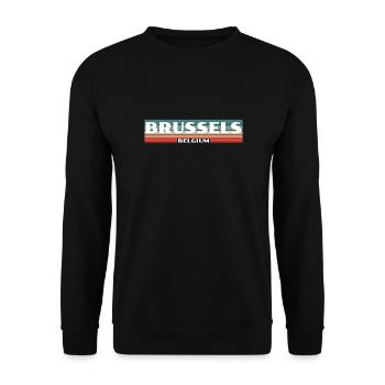 Bruxelles Belgique Belgique Rétro Belges - Sweat-shirt Unisexe - noir - Devant - Alina (178cm) & Michal (187cm)