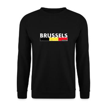 Bruxelles Belgique Vintage Belgique Drapeau belge - Sweat-shirt Unisexe - noir - Devant - Alina (178cm) & Michal (187cm)