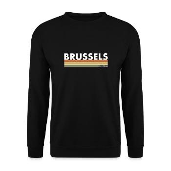 Bruxelles Belgique Belgique Rétro Belges - Sweat-shirt Unisexe - noir - Devant - Alina (178cm) & Michal (187cm)