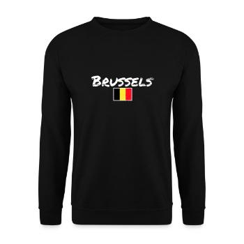 Bruxelles Belgique Vintage Belgique Drapeau belge - Sweat-shirt Unisexe - noir - Devant - Alina (178cm) & Michal (187cm)