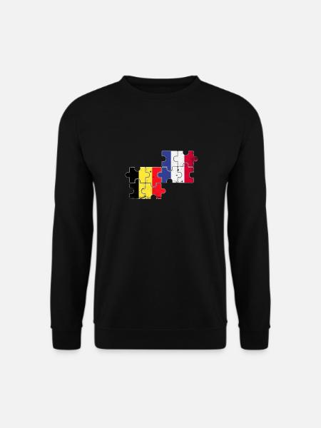 Belgien Frankreich Vintage Flagge Belgier - Unisex Pullover - Schwarz