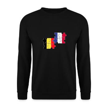 Belgium France Flag Belgium - Unisex Sweatshirt - black - Front - Alina (178cm) & Michal (187cm)