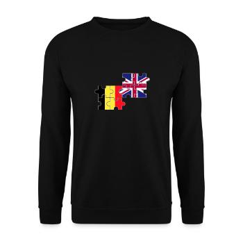 Belgium UK Flag Belgian British - Unisex Sweatshirt - black - Front - Alina (178cm) & Michal (187cm)