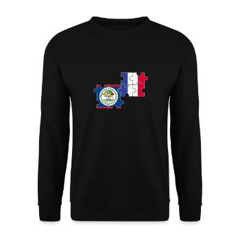 Belize France Flag Belizer - Unisex Sweatshirt - black - Front - Alina (178cm) & Michal (187cm)