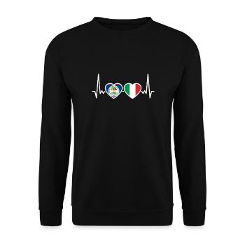 Belize Italy Heartbeat Flag Belizer - Unisex Sweatshirt - black - Front - Alina (178cm) & Michal (187cm)