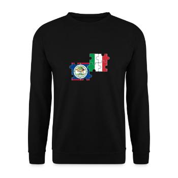 Belize Italien Flagge Belizer - Unisex Pullover - Schwarz - Vorne - Alina (178cm) & Michal (187cm)