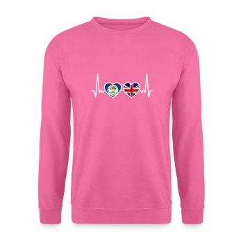 Belize UK Herzschlag Britisch Belizische Flagge - Unisex Pullover - Pink - Vorne